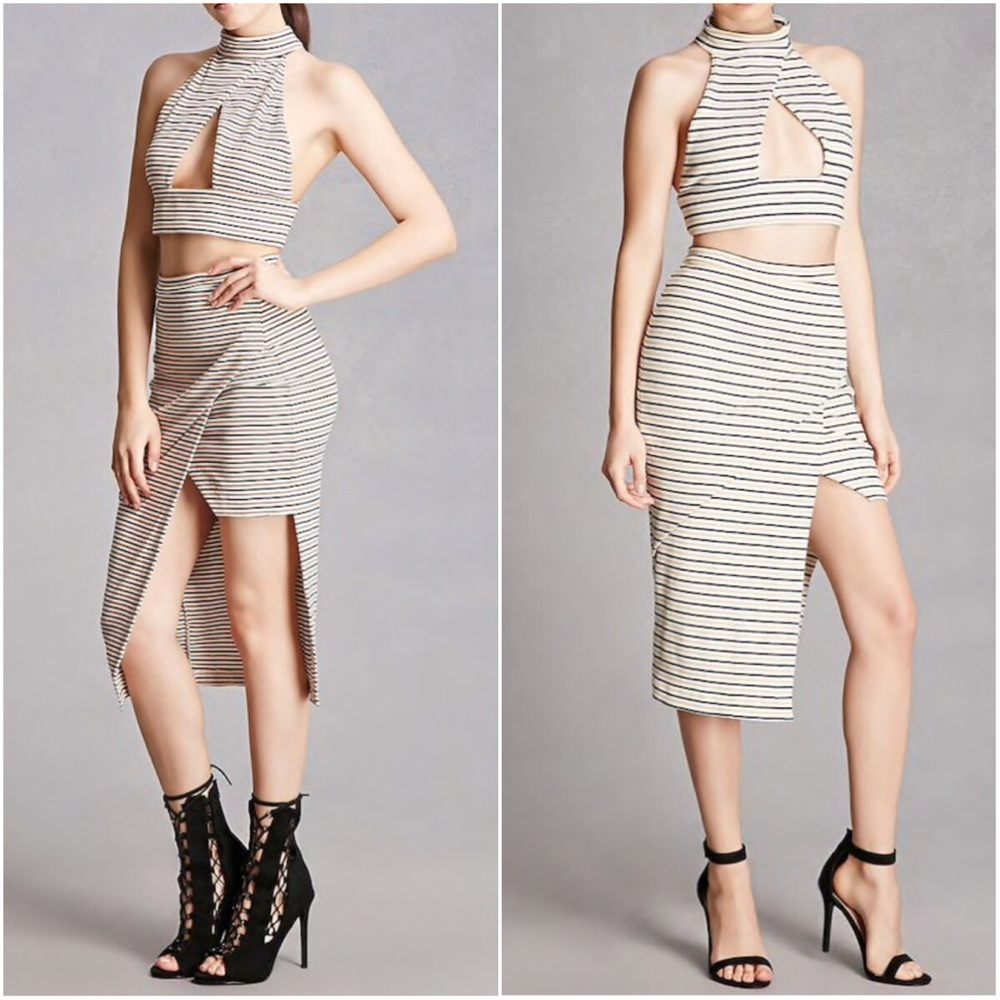 Two-Piece Set: Striped knit combo 💋💋💋